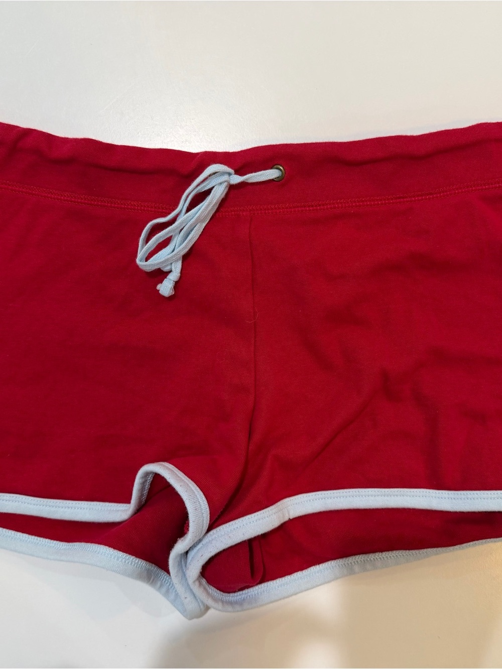 No Boundaries Red Athletic Drawstring Shorts with White Trim